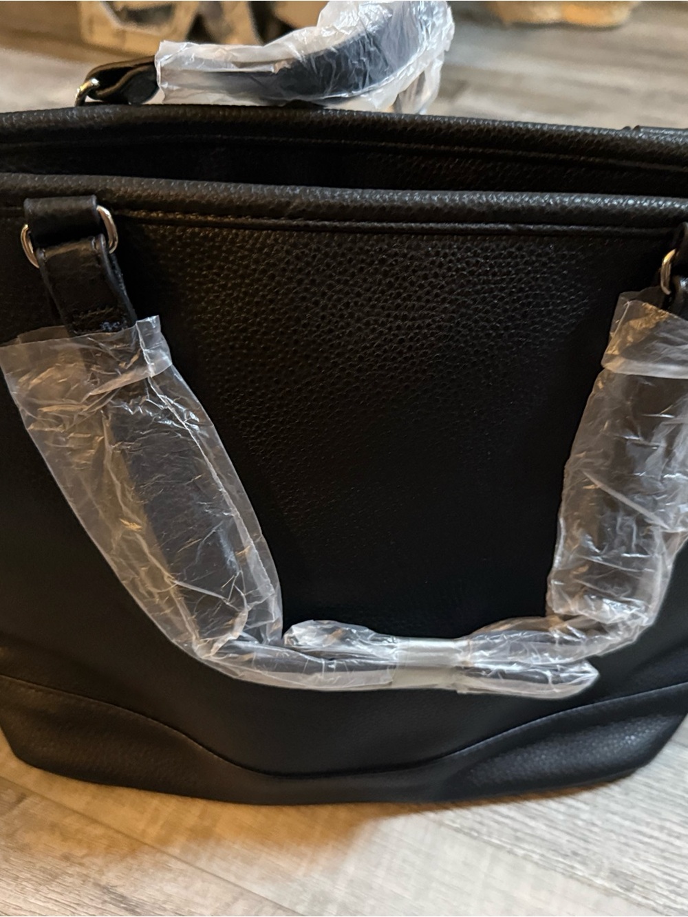 thirty-one Black Pebbled Zip-Top Tote